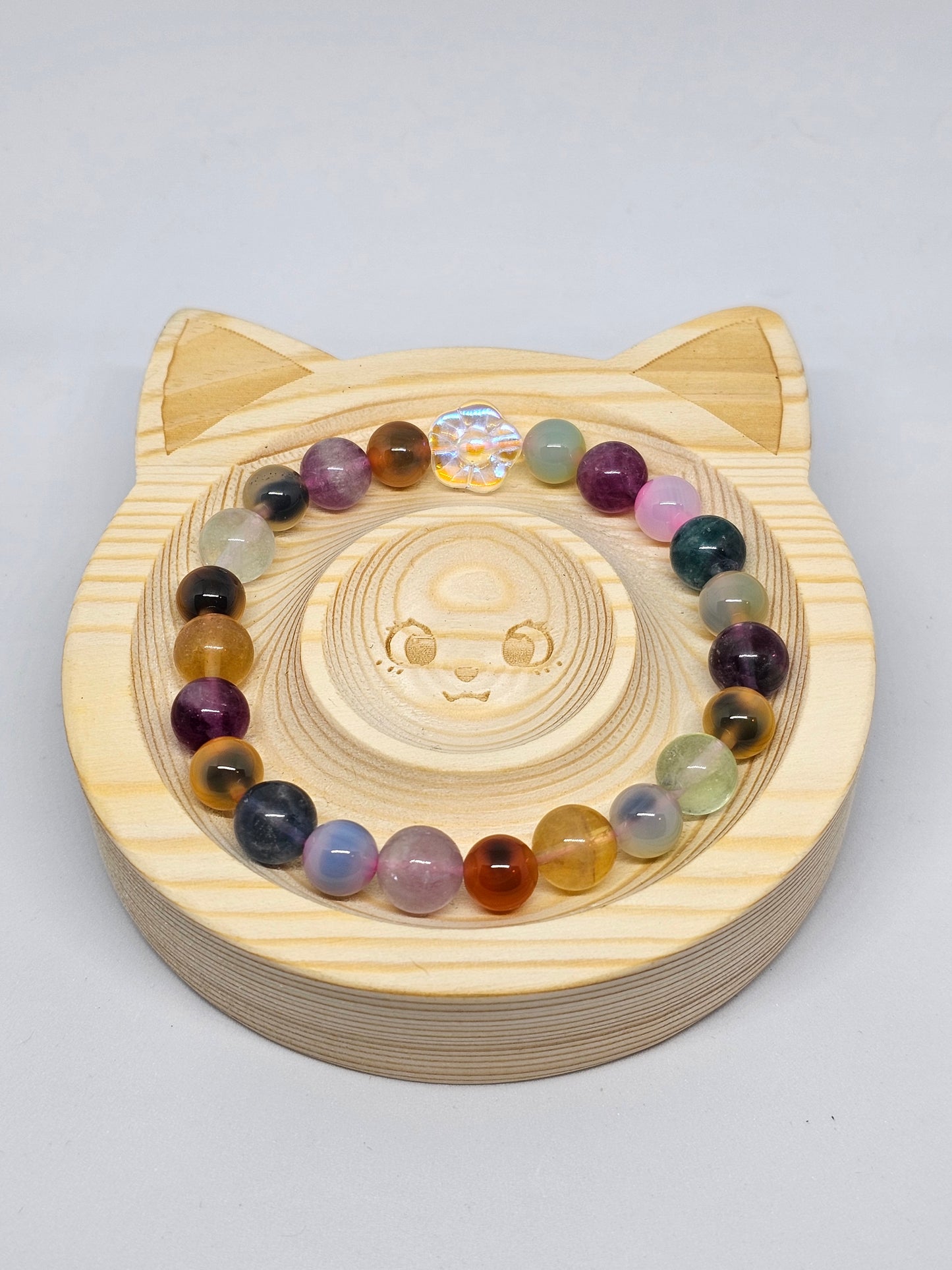 Rainbow Candy Heart Agate & Fluorite